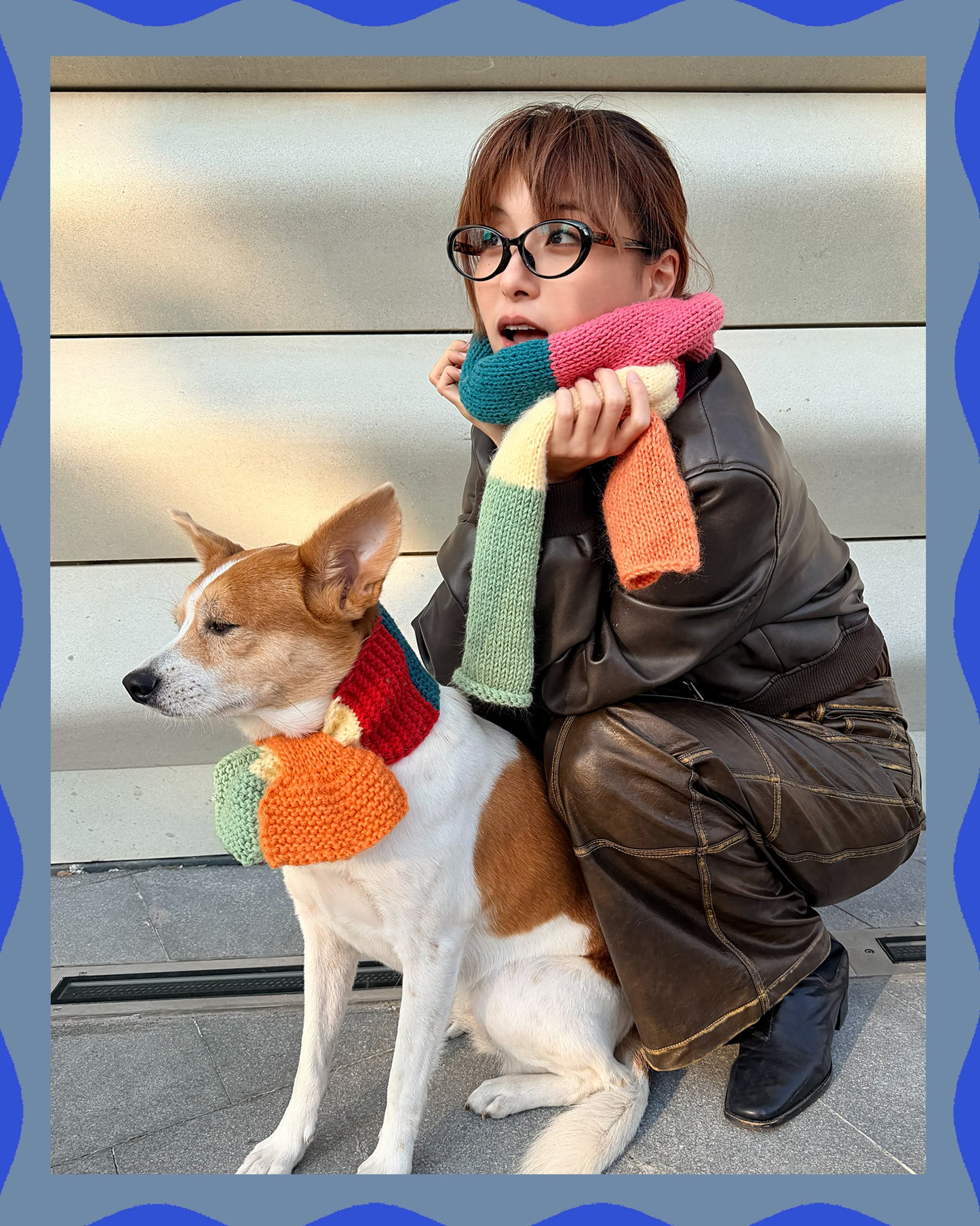 ✨Skinny Knit Human Scarf – Handmade Candy Patch(100% Premium Cashmere)