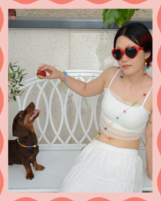 ✨Pet Jewelry – Handmade Colorful Beaded Necklaces - Color Splash (Crystal)