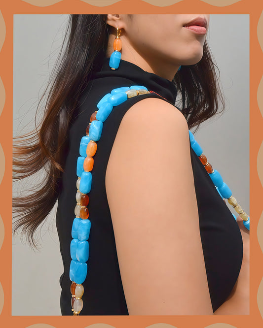 ✨Matching Pet & Owner Jewelry Sets – Handcrafted Bold Beaded Necklaces - Candy Crush(Blue Aegean)