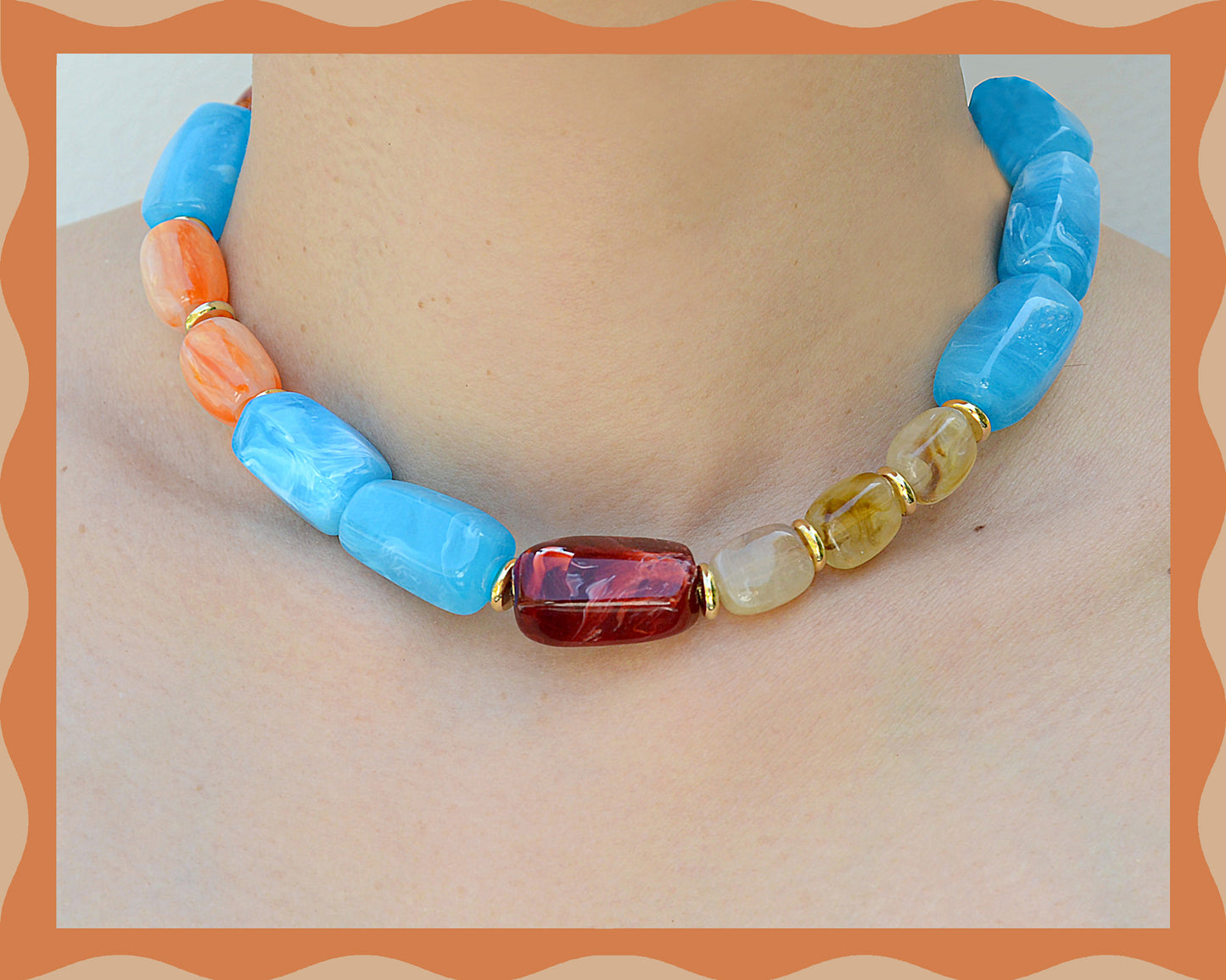 ✨Matching Pet & Owner Jewelry Sets –  Handcrafted Bold Beaded Necklaces - Candy Crush(Blue Aegean)