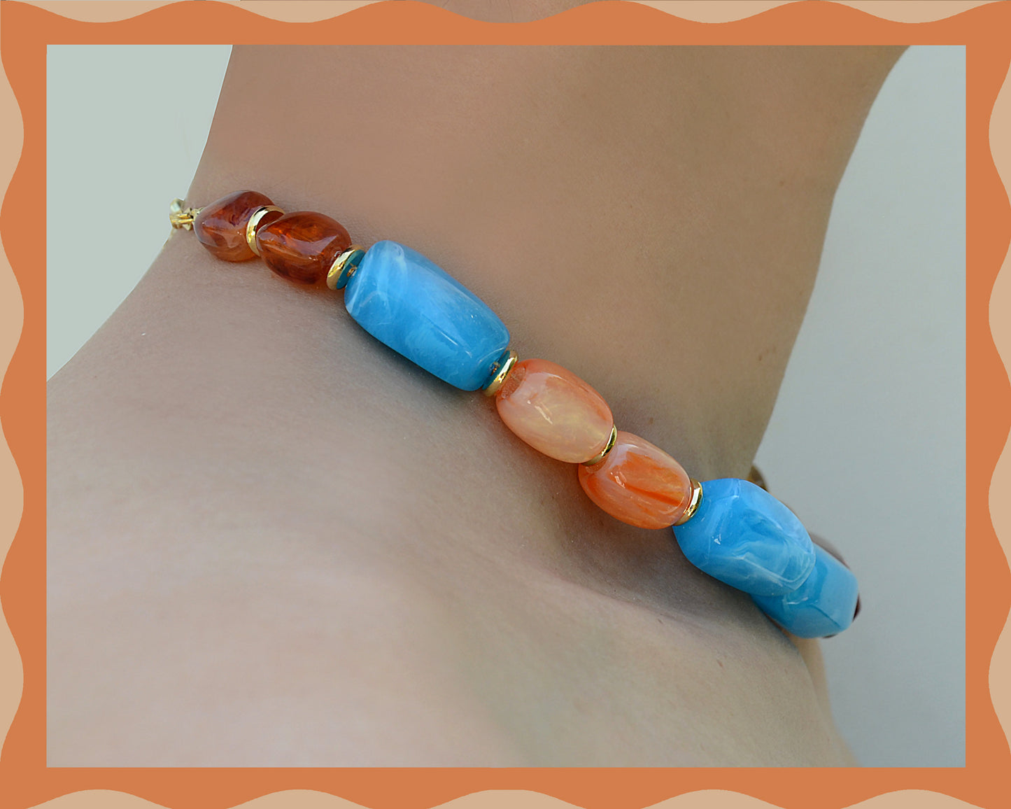 ✨반려동물 & 주인을 위한 매칭 쥬얼리 세트 – 수제 대담한 비즈 목걸이 - 캔디 크러쉬(블루 에게안)