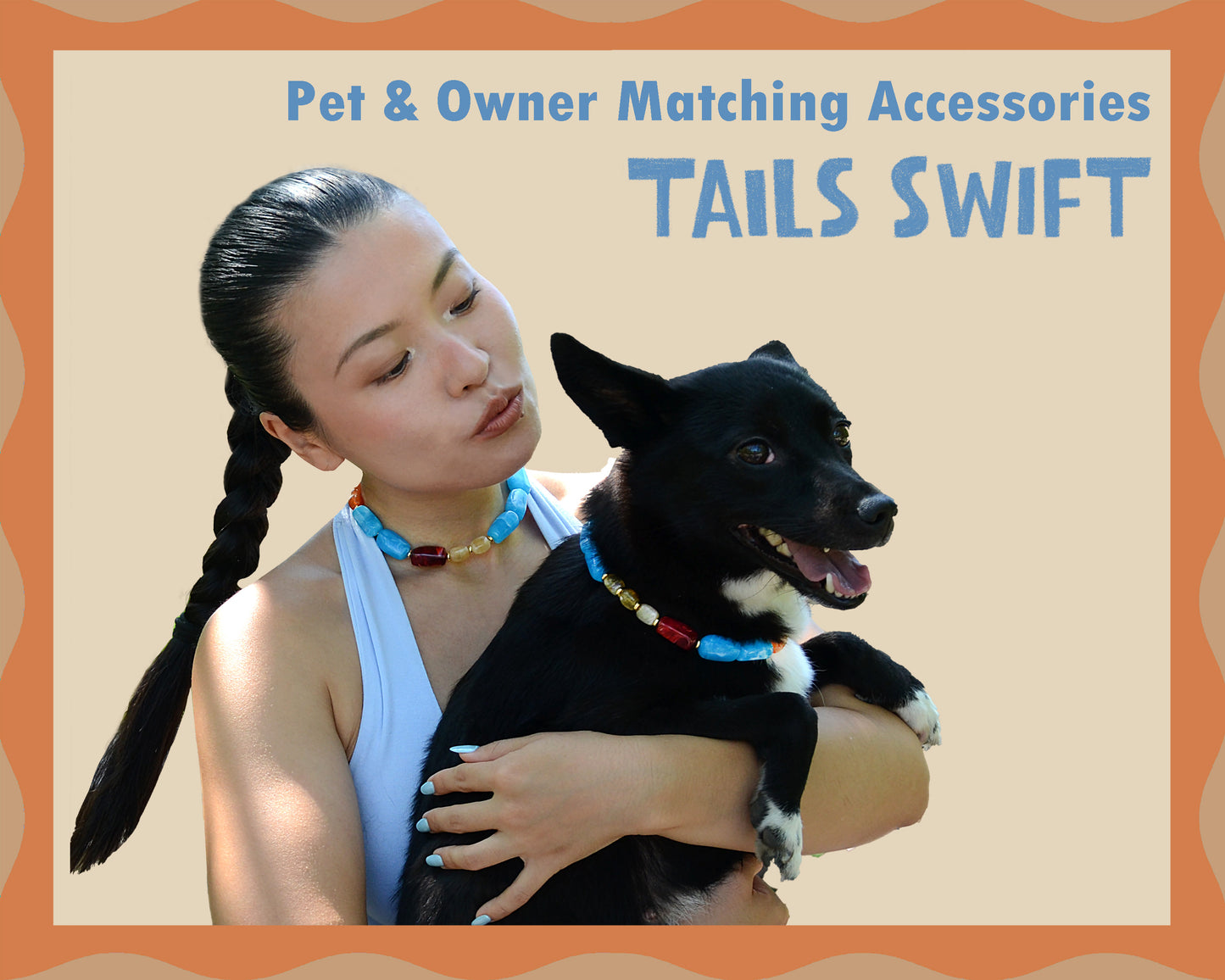 ✨Matching Pet & Owner Jewelry Sets –  Handcrafted Bold Beaded Necklaces - Candy Crush(Blue Aegean)