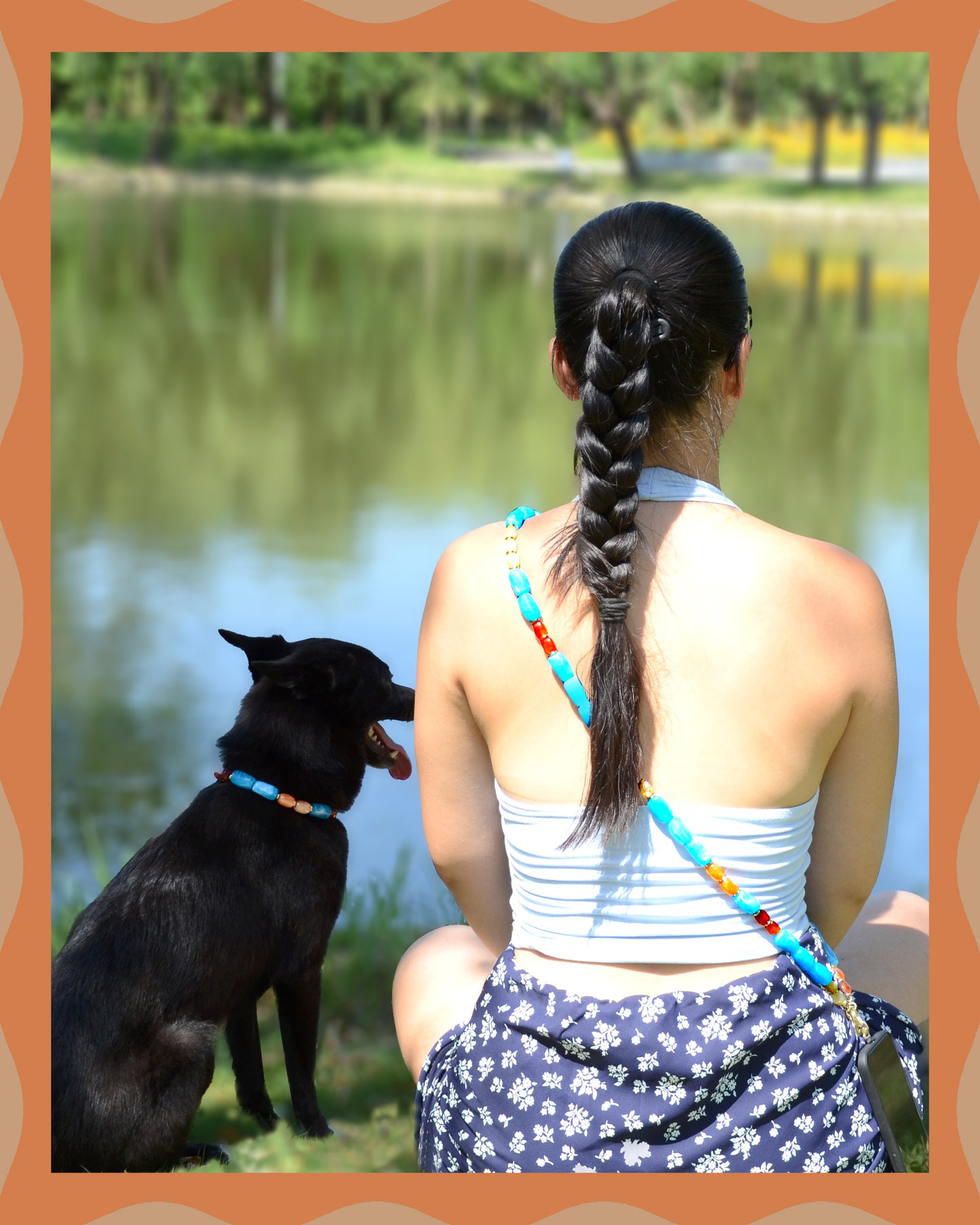 ✨Matching Pet & Owner Jewelry Sets –  Handcrafted Bold Beaded Necklaces - Candy Crush(Blue Aegean)