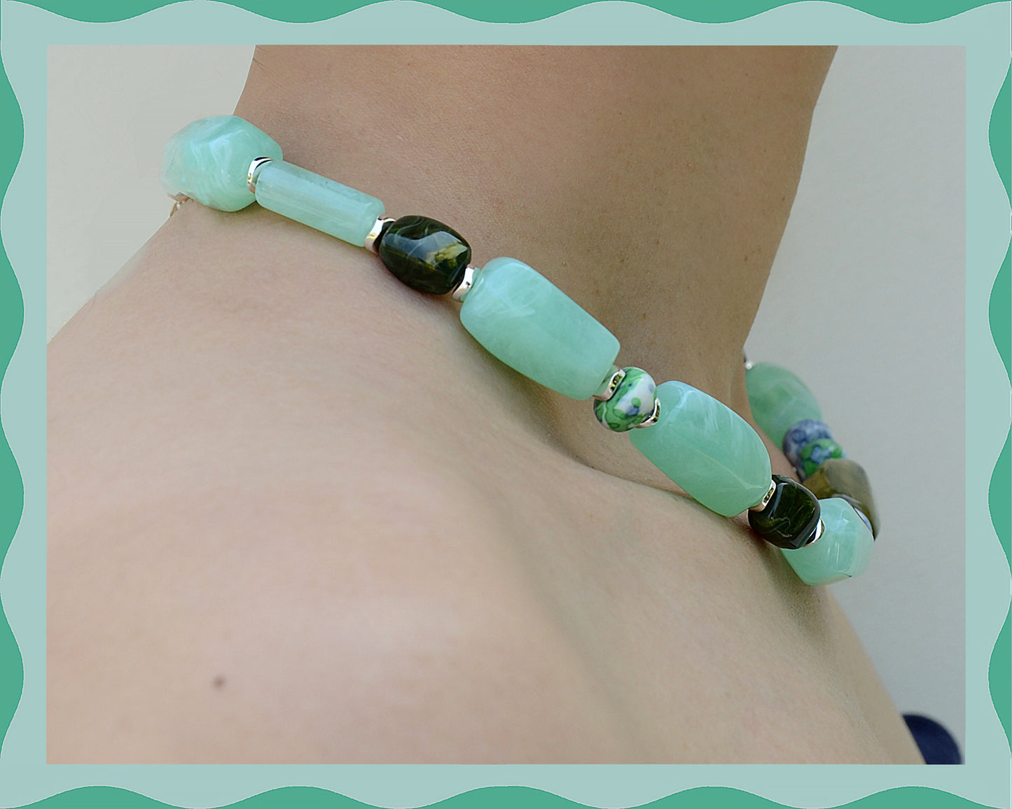 ✨Matching Pet & Owner Jewelry Sets –  Handcrafted Bold Beaded Necklaces - Candy Crush(Mint Green)