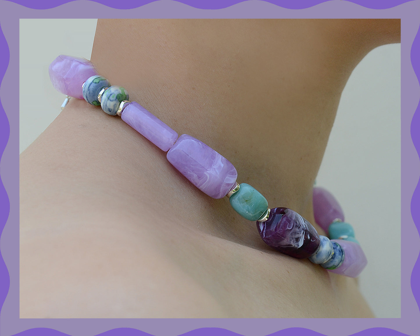 ✨Matching Pet & Owner Jewelry Sets –  Handcrafted Bold Beaded Necklaces - Candy Crush(Violet Haze)