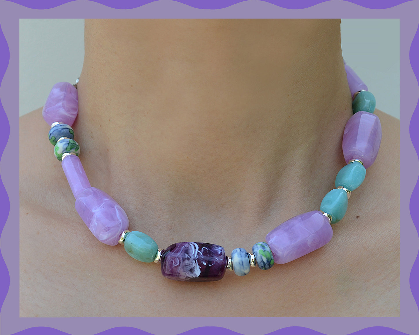 ✨Matching Pet & Owner Jewelry Sets –  Handcrafted Bold Beaded Necklaces - Candy Crush(Violet Haze)