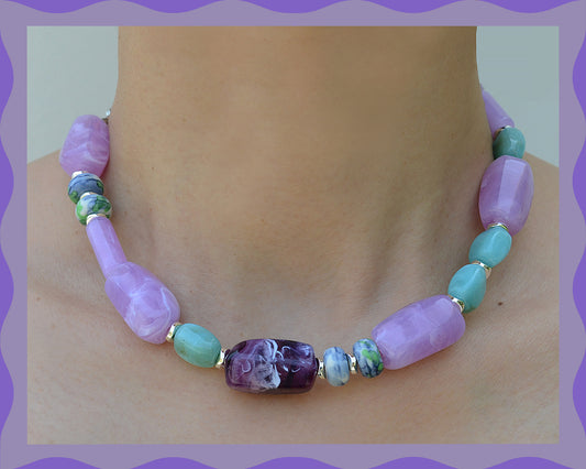✨Matching Pet & Owner Jewelry Sets –  Handcrafted Bold Beaded Necklaces - Candy Crush(Violet Haze)