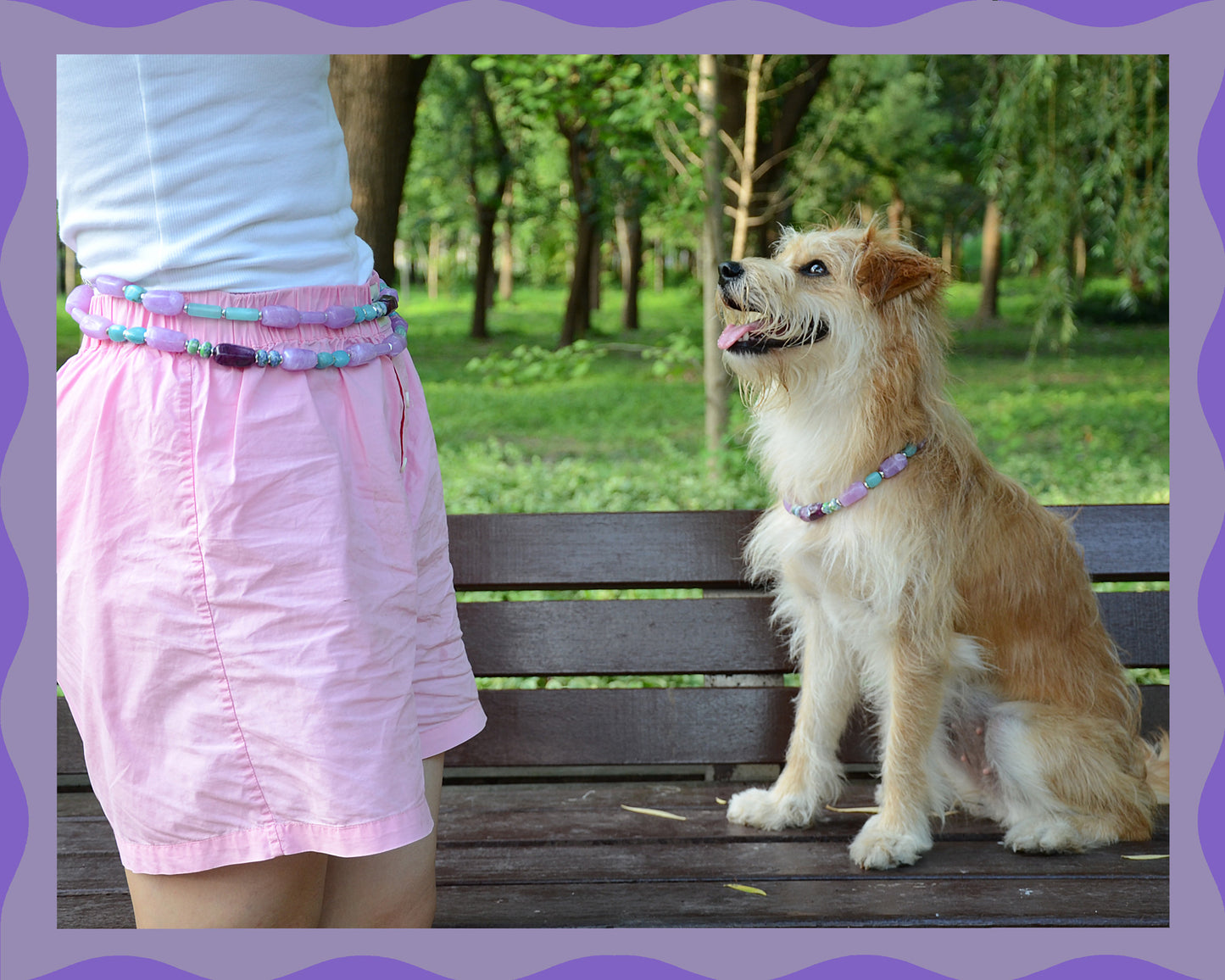 ✨Matching Pet & Owner Jewelry Sets –  Handcrafted Bold Beaded Necklaces - Candy Crush(Violet Haze)