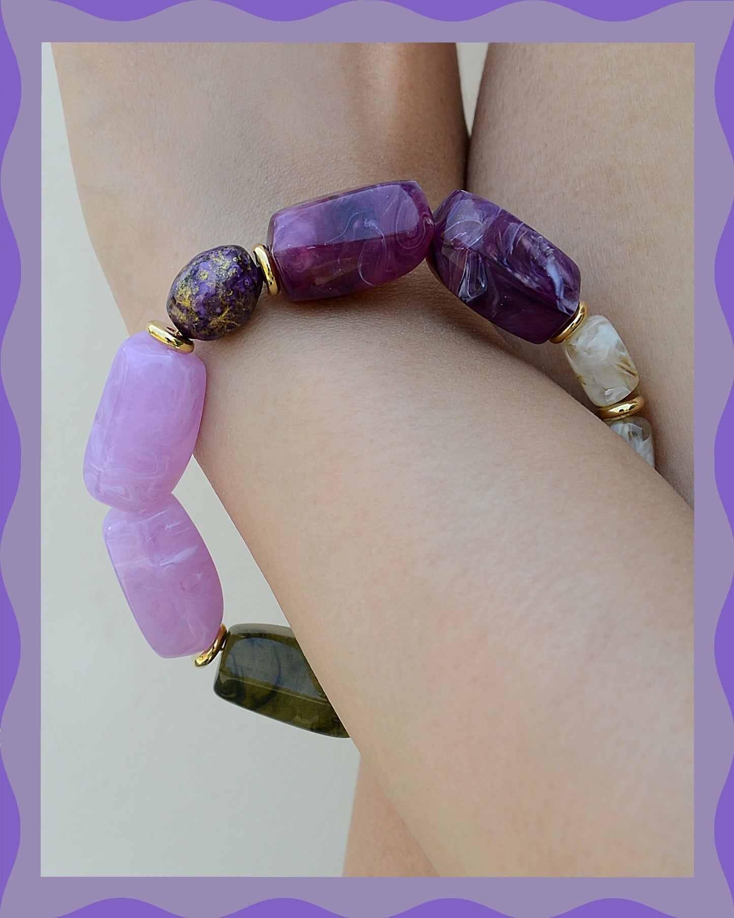 ✨Matching Pet & Owner Jewelry Sets –  Handcrafted Bold Beaded Necklaces - Candy Crush(Velvet Purple)