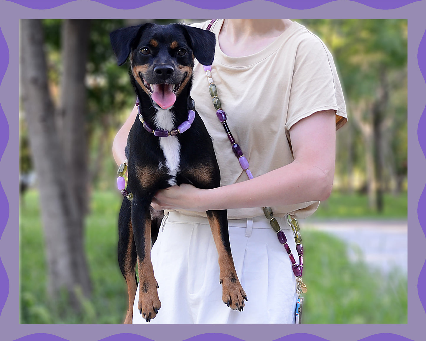 ✨Matching Pet & Owner Jewelry Sets –  Handcrafted Bold Beaded Necklaces - Candy Crush(Velvet Purple)