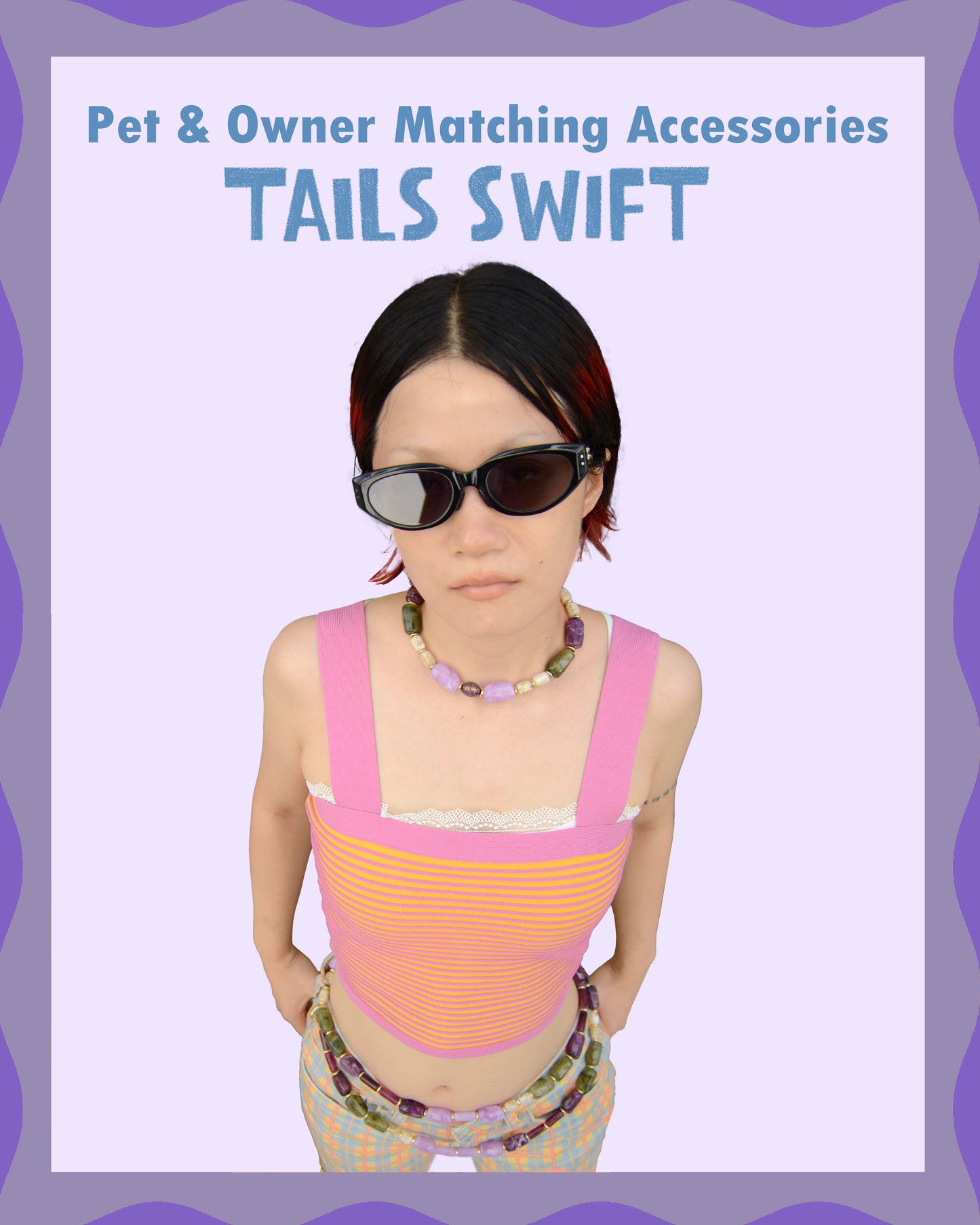 ✨Matching Pet & Owner Jewelry Sets –  Handcrafted Bold Beaded Necklaces - Candy Crush(Velvet Purple)