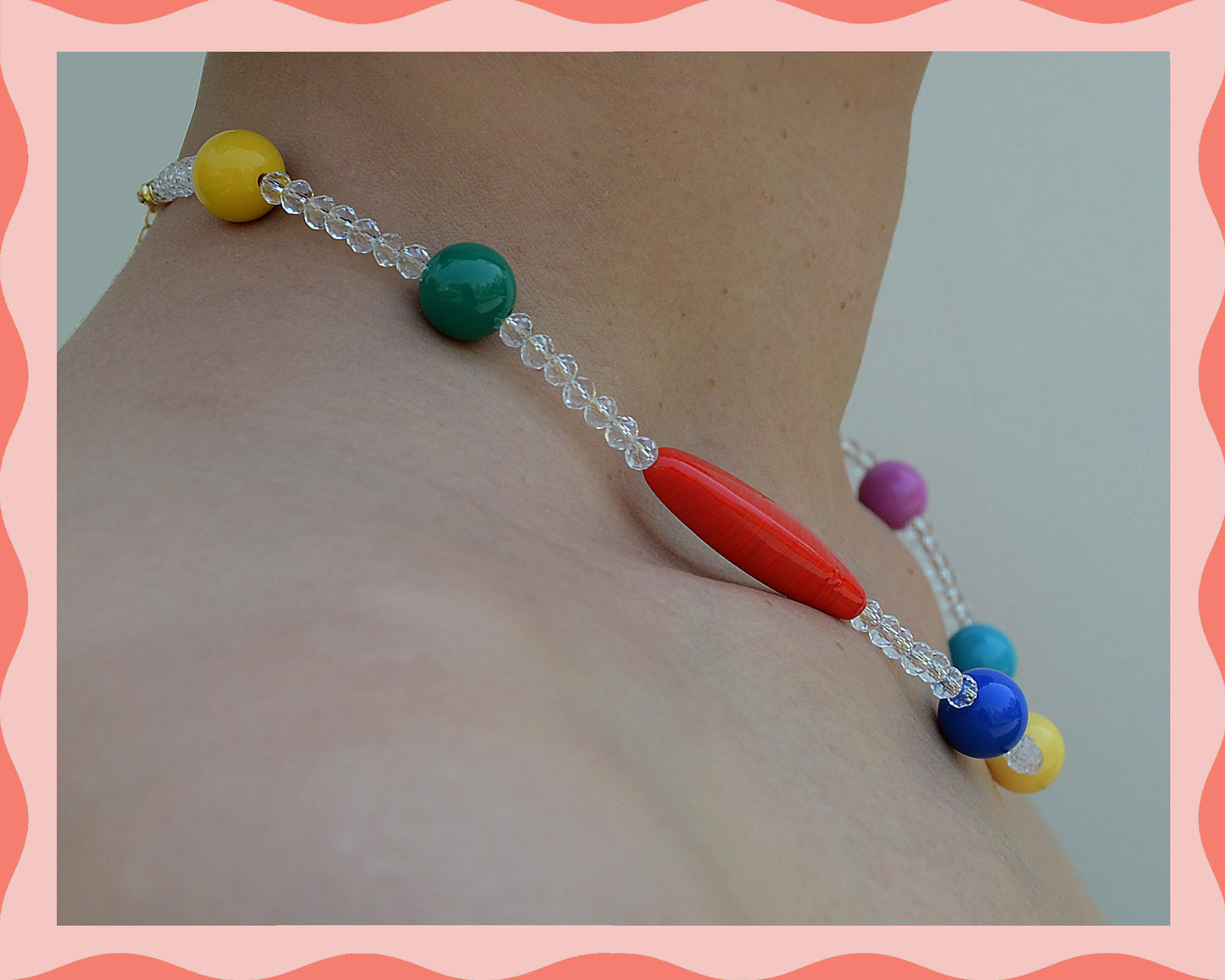✨Matching Pet & Owner Jewelry Sets – Handmade Colorful Beaded Necklaces - Color Splash (Crystal)
