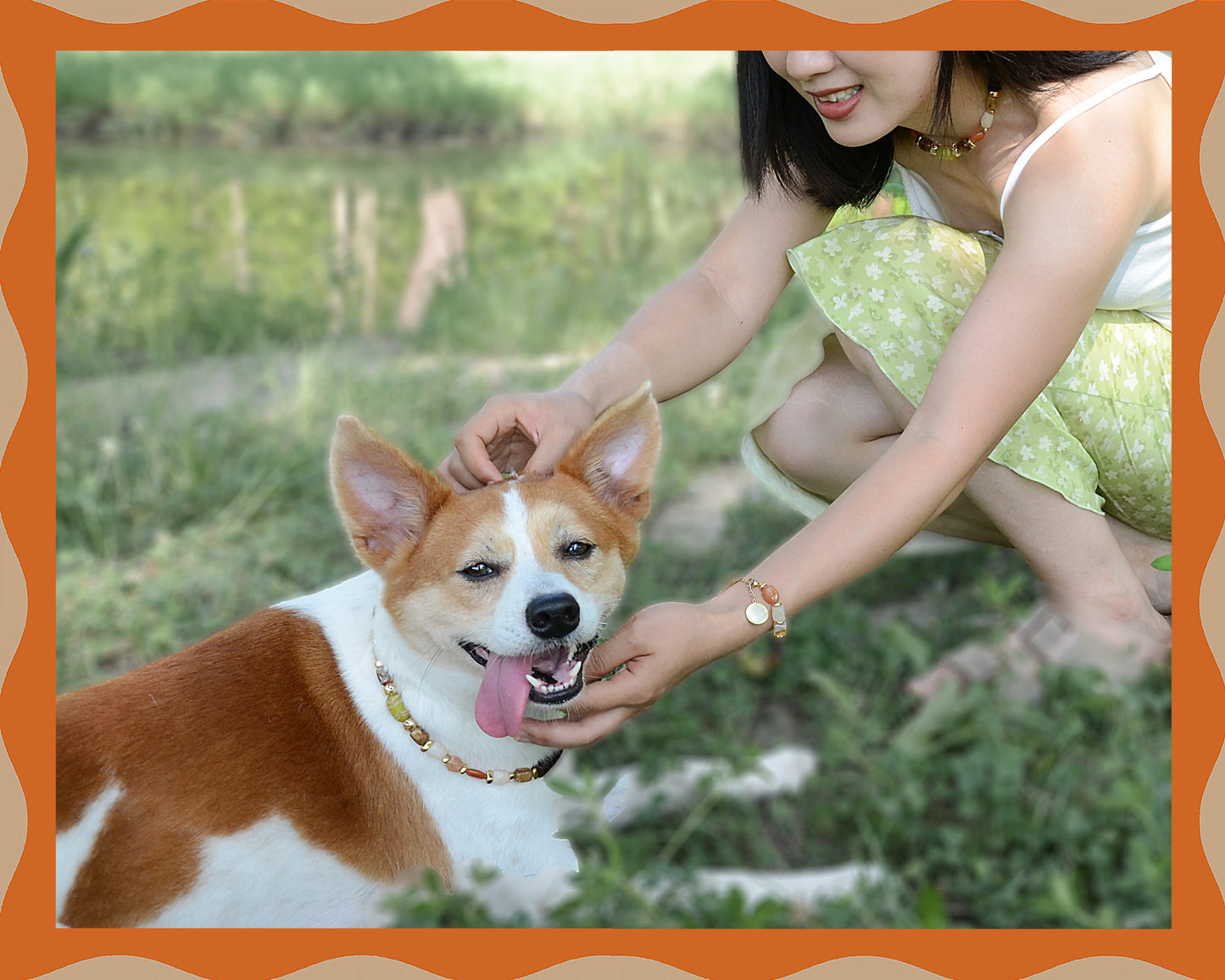 ✨Matching Pet & Owner Jewelry Sets – Handmade with Southeast Asian Beads & Organic Coconut Discs – Cute by Nature (Sepia Drop)