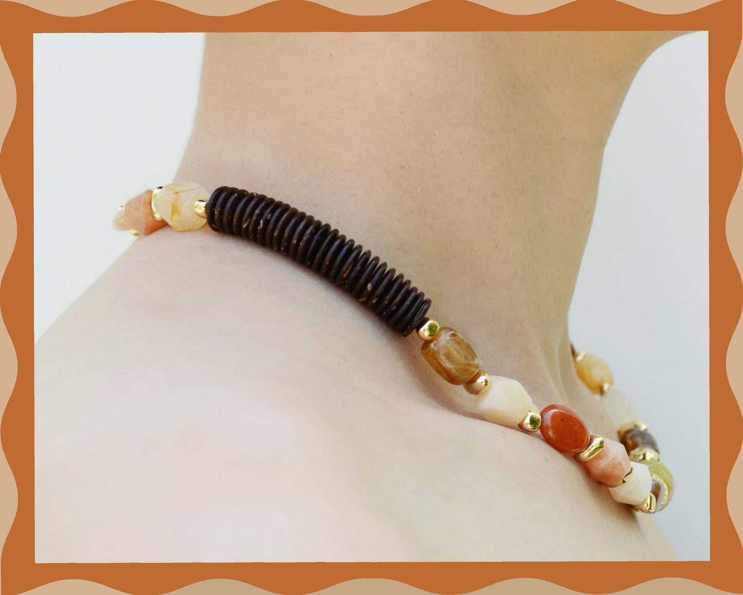 ✨Matching Pet & Owner Jewelry Sets – Handmade with Southeast Asian Beads & Organic Coconut Discs – Cute by Nature (Sepia Drop)