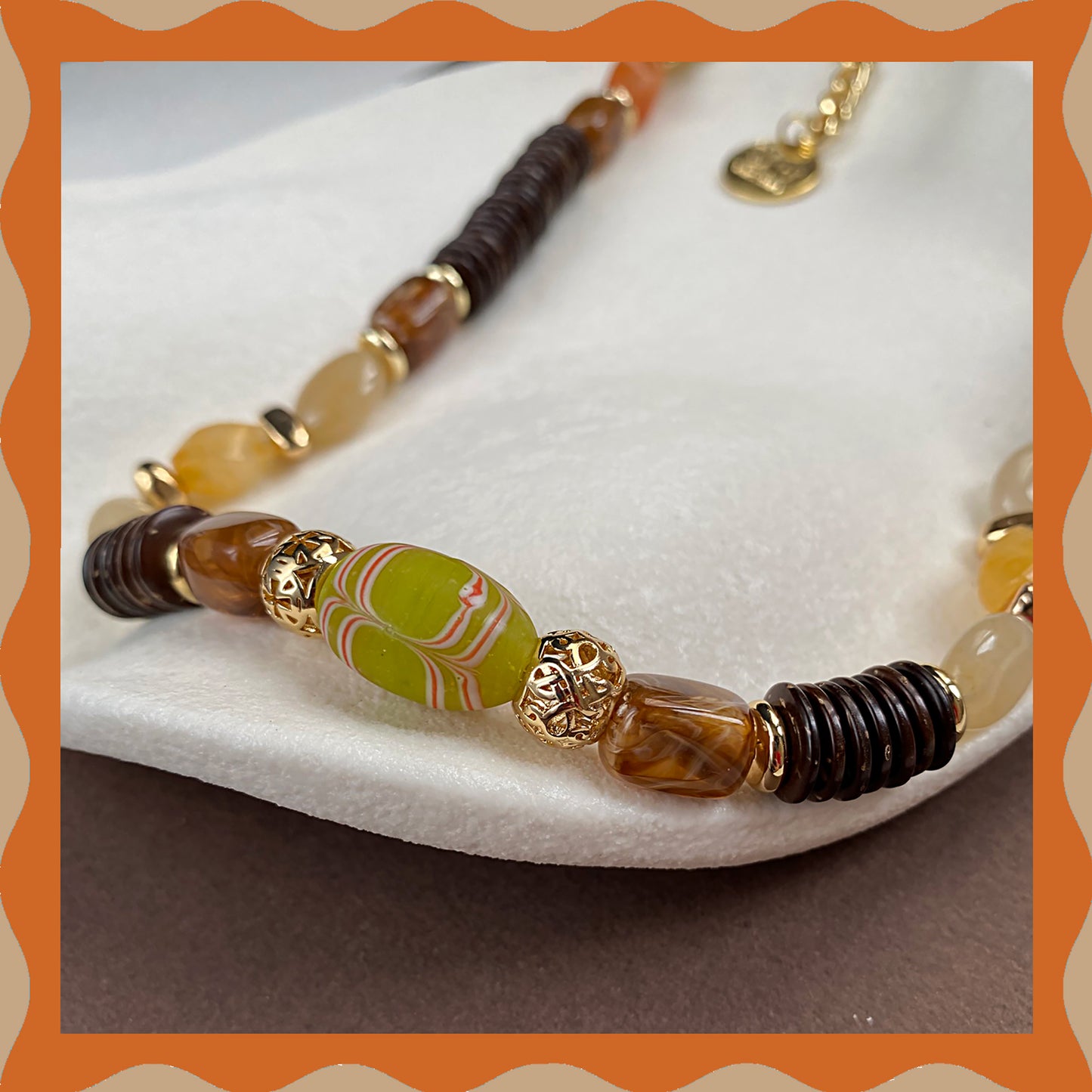 ✨Matching Pet & Owner Jewelry Sets – Handmade with Southeast Asian Beads & Organic Coconut Discs – Cute by Nature (Sepia Drop)