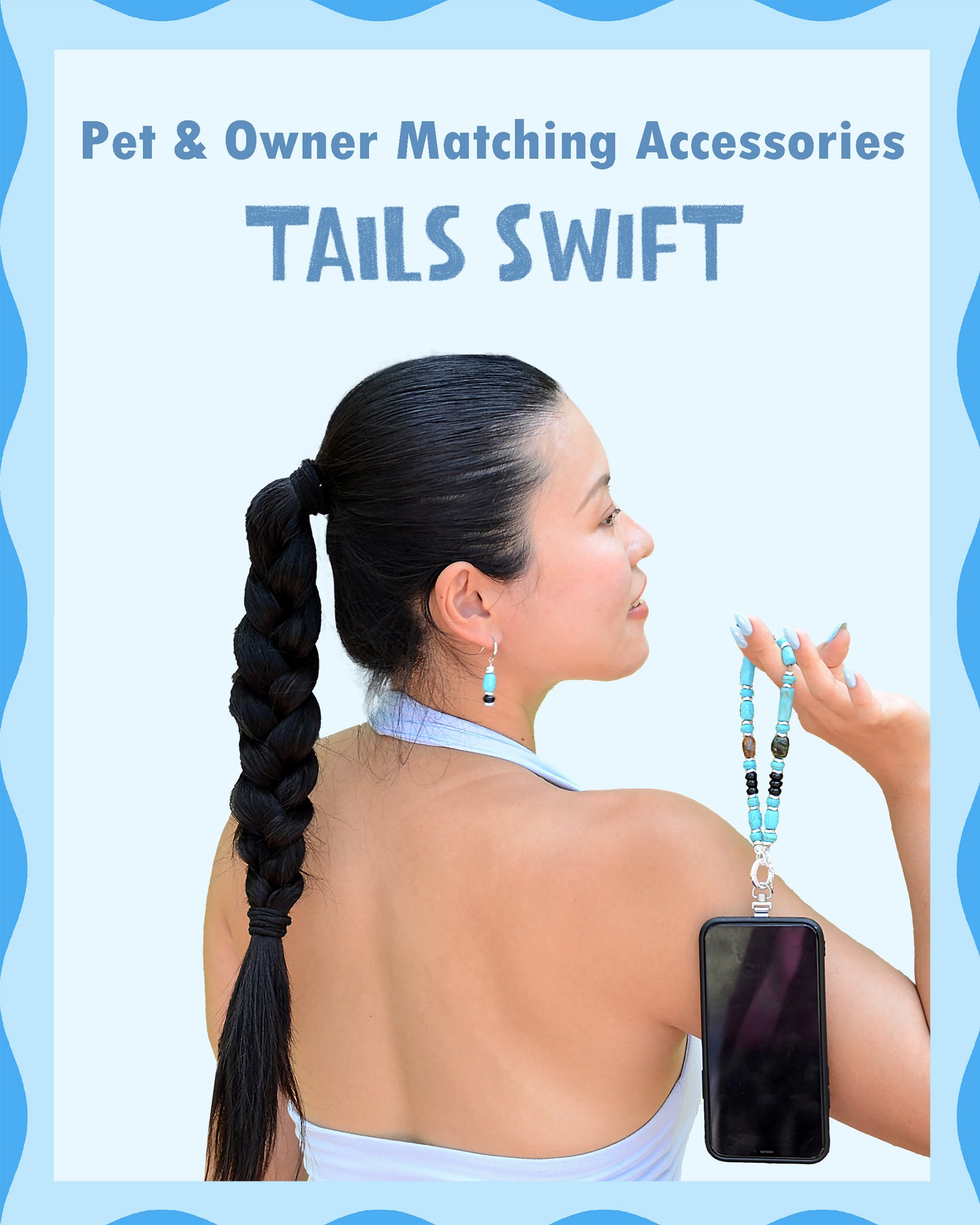 ✨Matching Pet & Owner Jewelry Sets – Handmade with Turquoise Colored Beads – Cute by Nature (Nomad Sky)