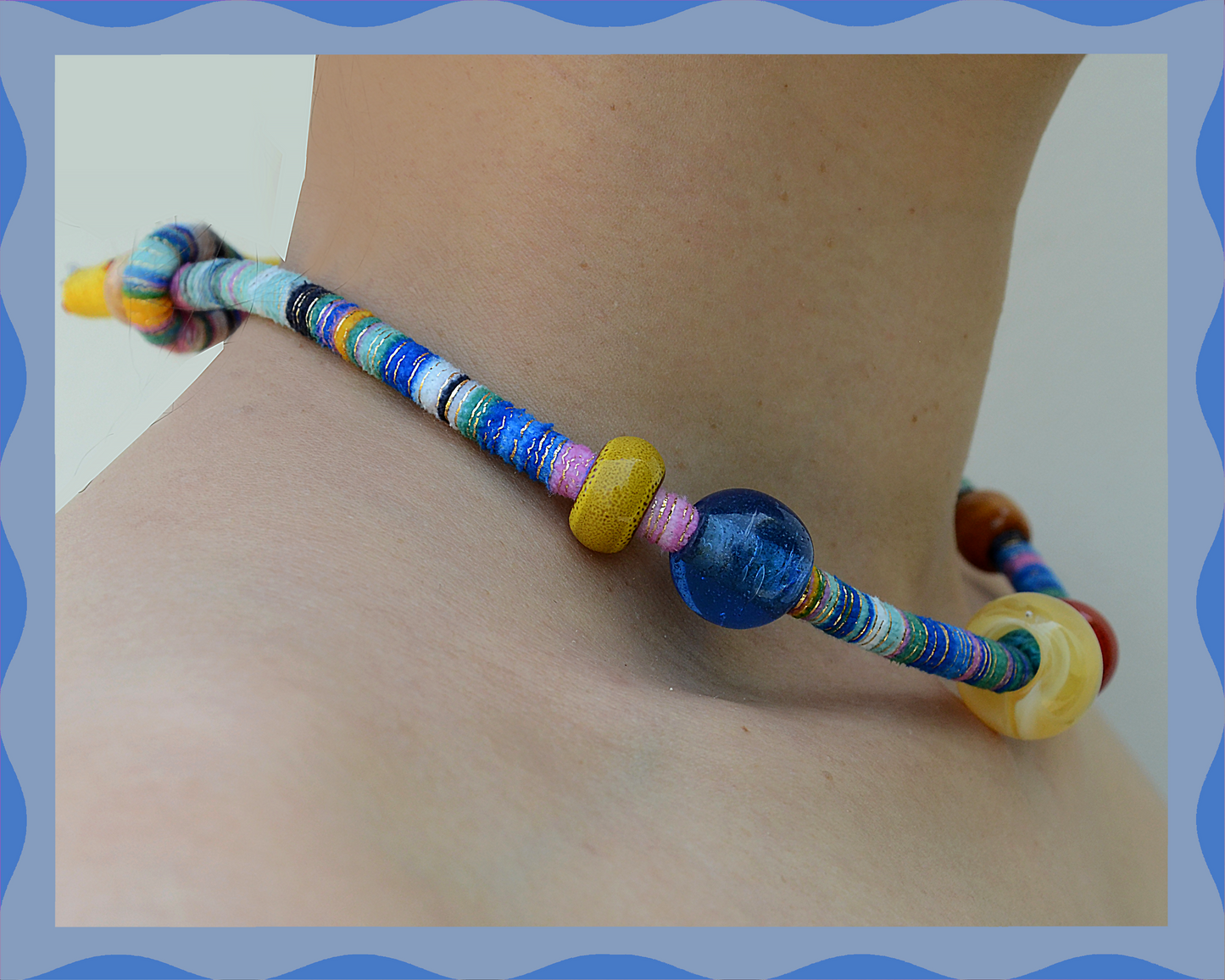 ✨ Vivid Energy(Blue): Matching Human & Pet Jewelry Sets ✨ Handcrafted Colorful Cord Necklaces with Unique Name Tag • Bracelets • Earrings • Phone Chains | Ethnic-Inspired Artistry & Various Unique Beads | Pet-Friendly • Stylish • Unique