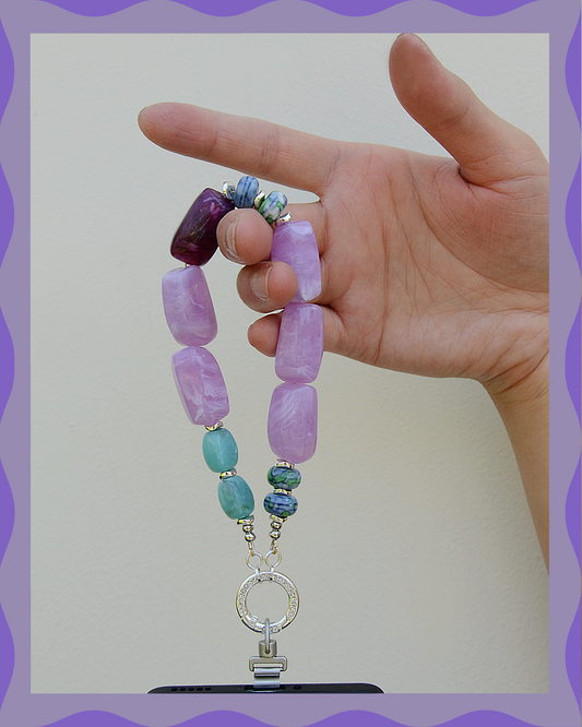 ✨ Candy Crush（Violet Haze）: Matching Human & Pet Jewelry Sets ✨ Handcrafted Bold Beaded Necklaces • Bracelets • Earrings • Phone Chains | Porcelain Accents | Pet-Friendly • Stylish • Unique