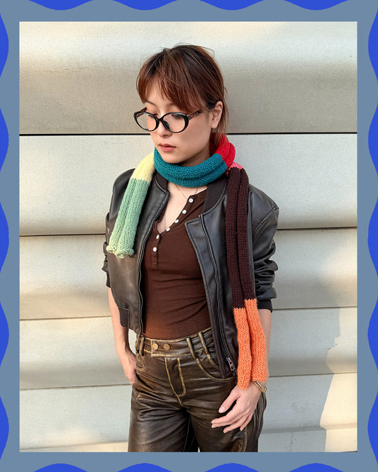 ✨Matching Pet & Owner Skinny Knit Scarves — Handmade Candy Patch(100% Premium Cashmere)