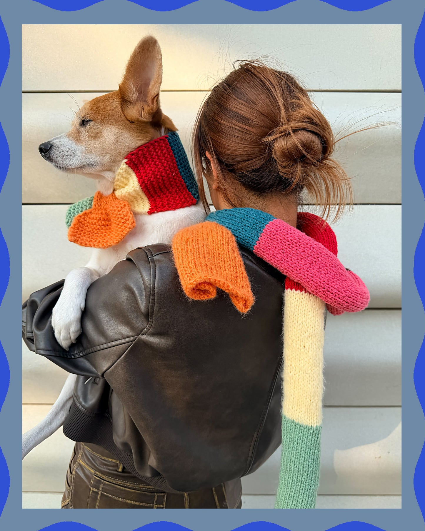 ✨Matching Pet & Owner Skinny Knit Scarves — Handmade Candy Patch(100% Premium Cashmere)
