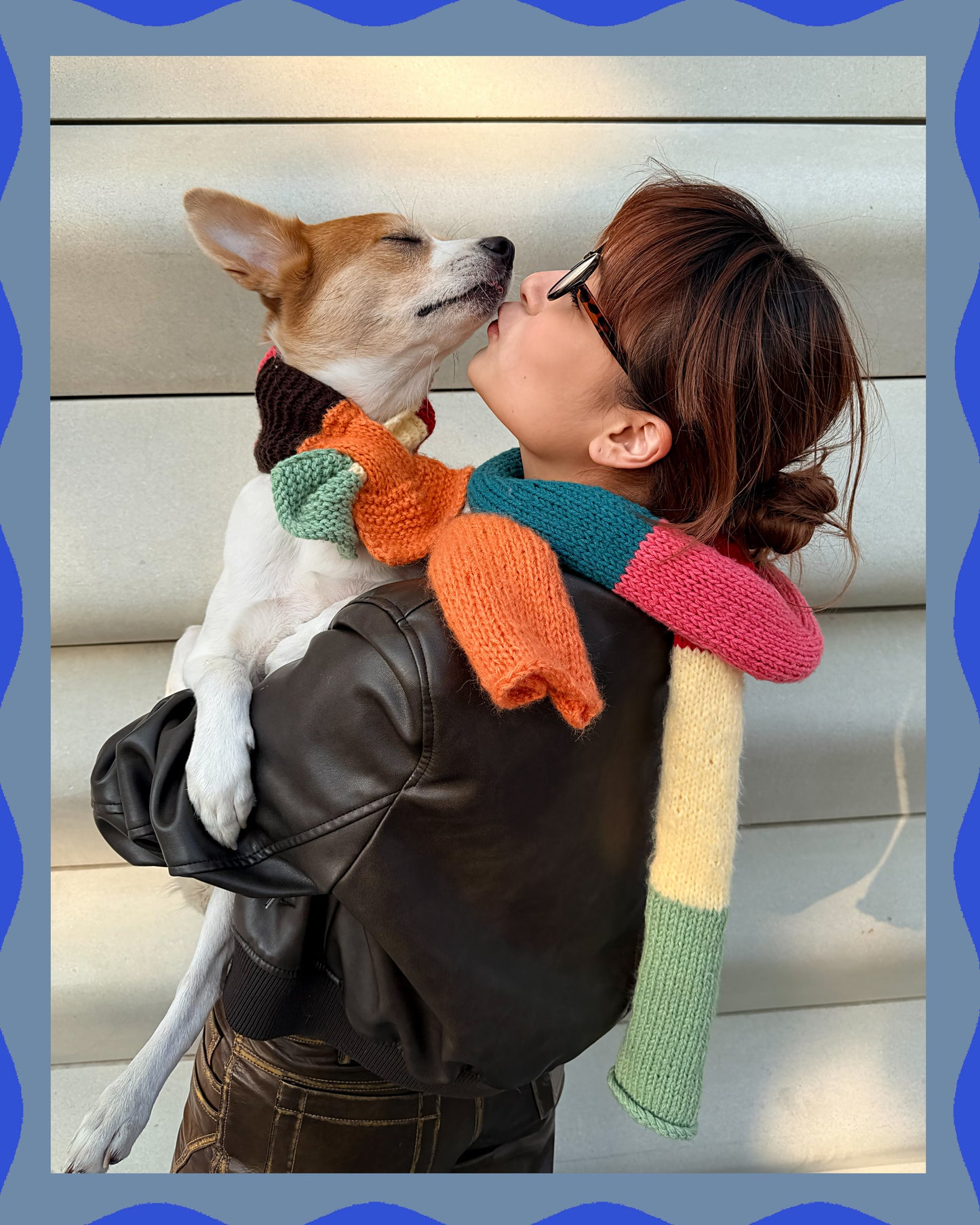 ✨Matching Pet & Owner Skinny Knit Scarves — Handmade Candy Patch(100% Premium Cashmere)