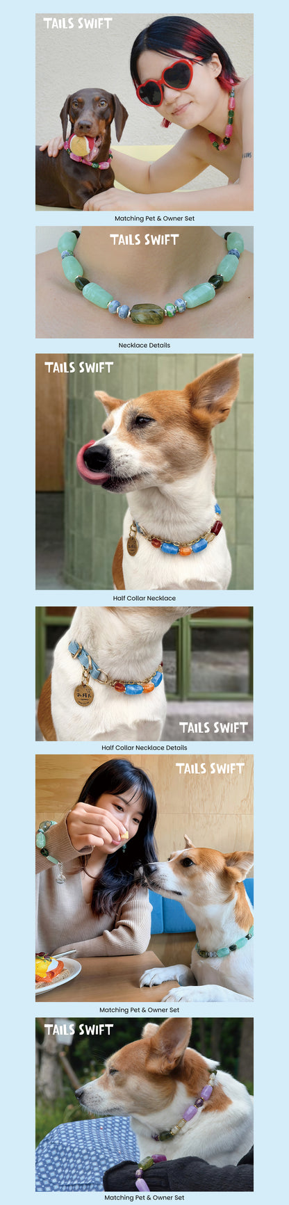 ✨Matching Pet & Owner Jewelry Sets –  Handcrafted Bold Beaded Necklaces - Candy Crush（Blue Aegean）