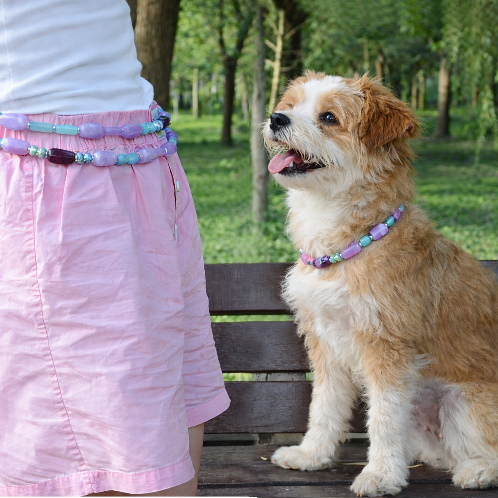 ✨Pet Jewelry –  Handcrafted Bold Beaded Necklaces - Candy Crush（Violet Haze）