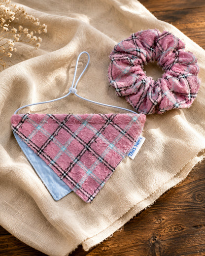 Dusty Rose Bouclé Plaid Pet & Owner Matching Set