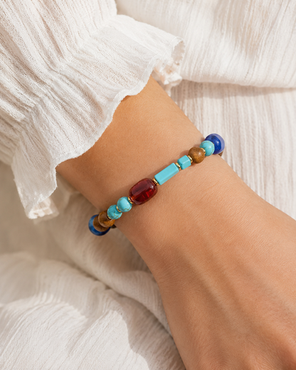 Conjuntos de joyas a juego para mascotas y dueños: hechos a mano con cuentas de color turquesa, adorables por naturaleza (azul lago)