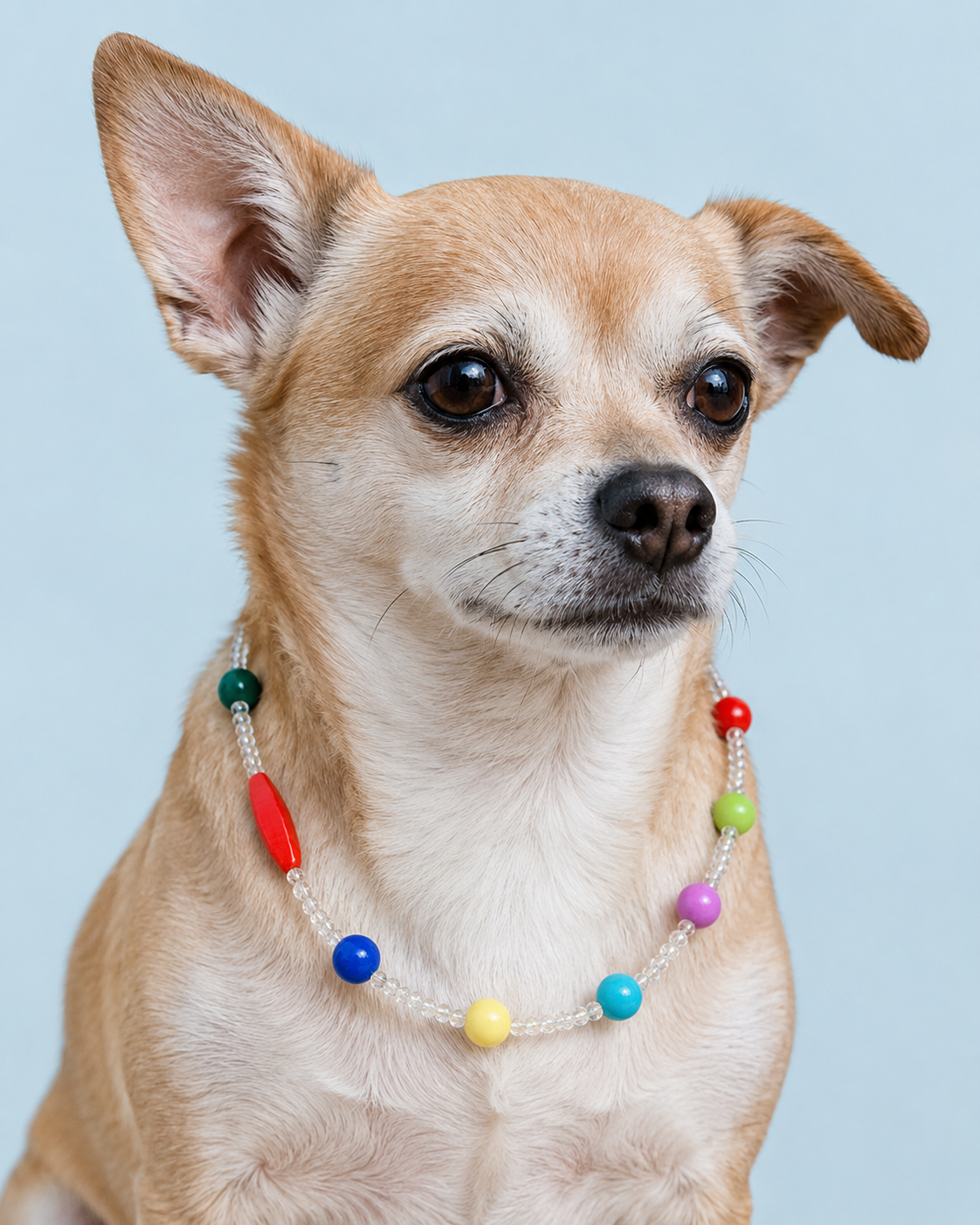 Conjuntos de joyas a juego para mascotas y dueños: collares de cuentas de colores hechos a mano - Color Splash (cristal)