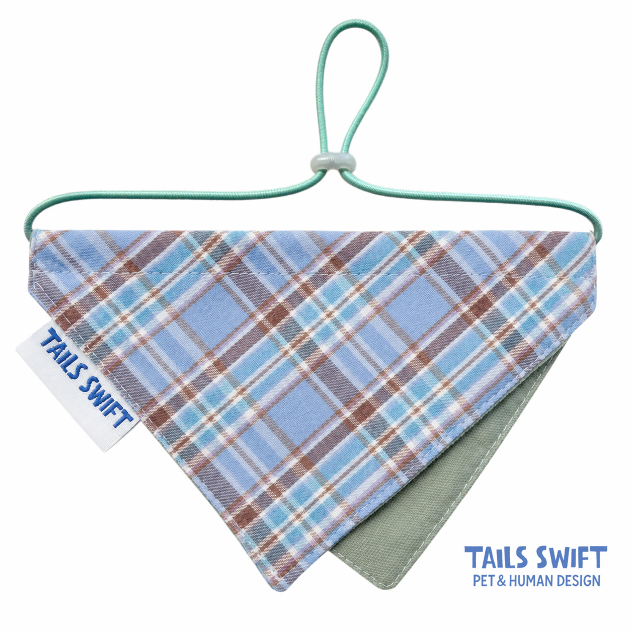 Coastal Blue Plaid Pet Bandana