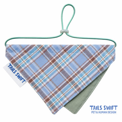 Coastal Blue Plaid Pet Bandana