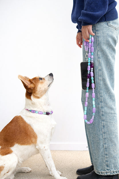 ✨Matching Pet & Owner Jewelry Sets –  Handcrafted Bold Beaded Necklaces - Candy Crush（Violet Haze）