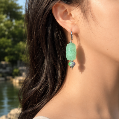 Conjuntos de joyas a juego para mascotas y dueños: collares de cuentas llamativos hechos a mano - Candy Crush (verde menta) 