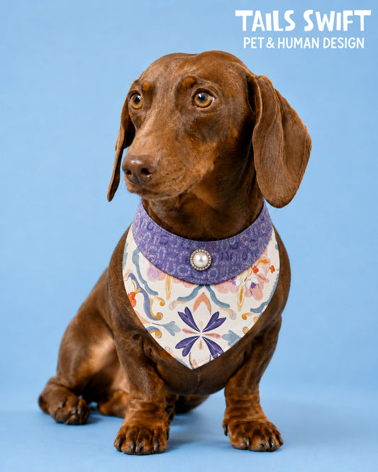 ✨Matching Pet Bandanas & Scrunchies - Lavender Chinese Style Pet Collar