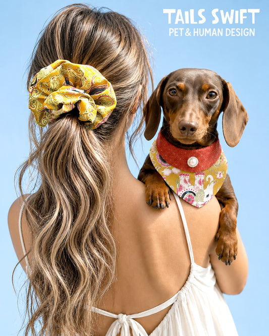 Conjuntos de joyas a juego para mascotas y dueños: collares de cuentas de colores hechos a mano - Color Splash (piruleta)