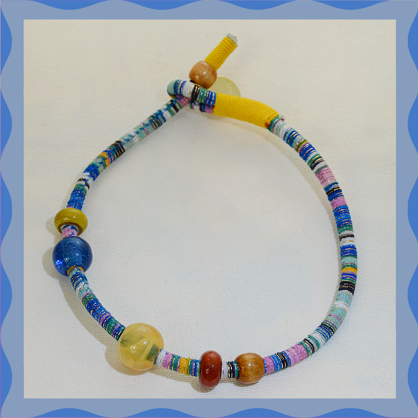 ✨ Vivid Energy(Blue): Matching Human & Pet Jewelry Sets ✨ Handcrafted Colorful Cord Necklaces with Unique Name Tag • Bracelets • Earrings • Phone Chains | Ethnic-Inspired Artistry & Various Unique Beads | Pet-Friendly • Stylish • Unique