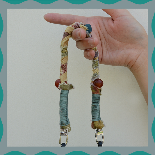 ✨ Luma (Dusty Green): Matching Human & Pet Jewelry Sets ✨ Handwoven Colorful Cord Necklaces • Bracelets • Earrings • Phone Chains | Hand-Dyed Boho Fabric & Nepalese Antique Glass Beads| Pet-Friendly • Stylish • Unique