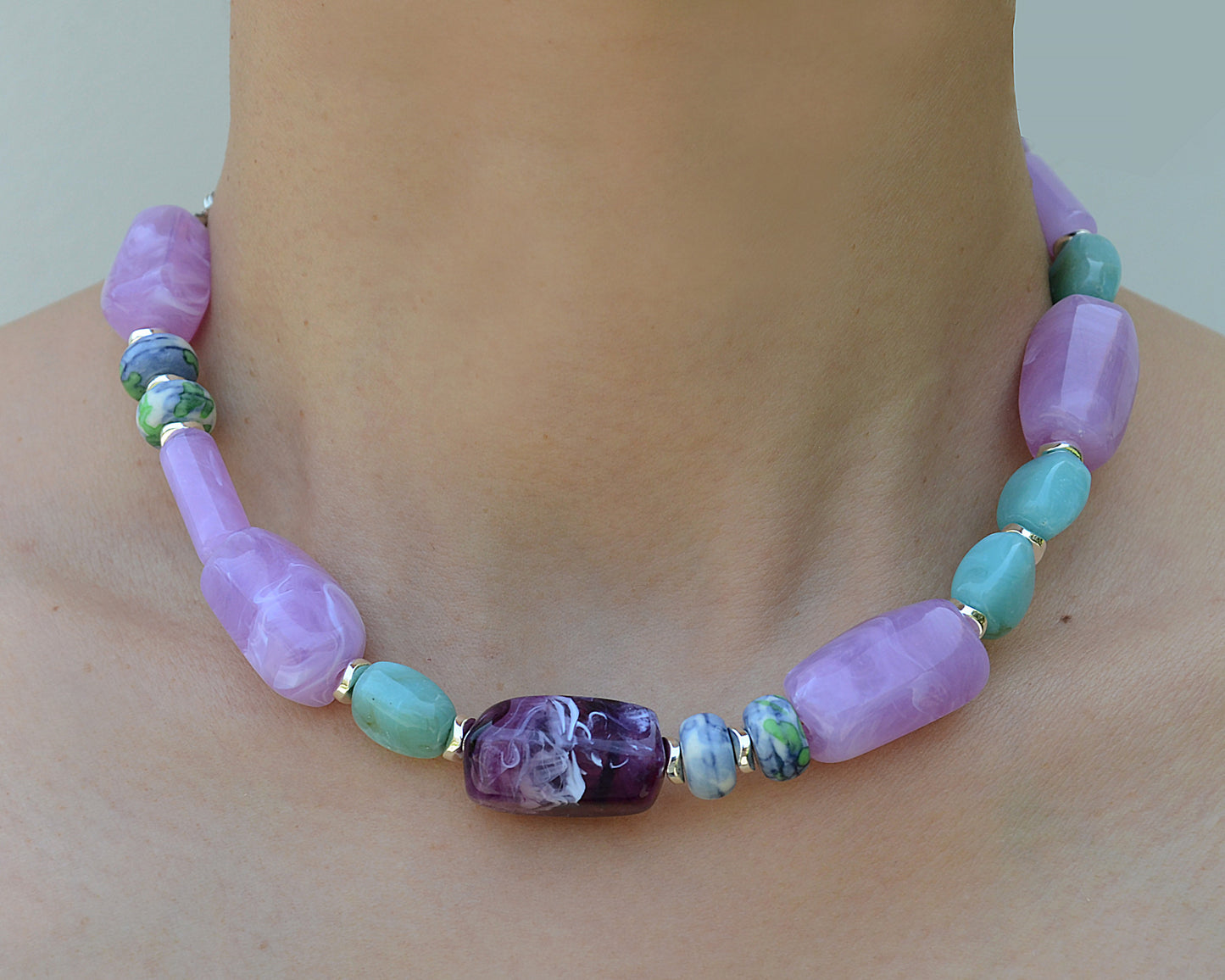 ✨Matching Pet & Owner Jewelry Sets –  Handcrafted Bold Beaded Necklaces - Candy Crush（Violet Haze）