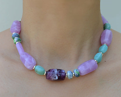 ✨Matching Pet & Owner Jewelry Sets –  Handcrafted Bold Beaded Necklaces - Candy Crush（Violet Haze）