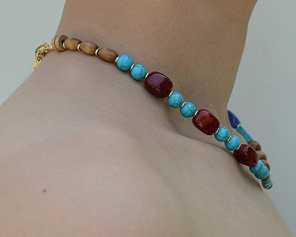 ✨Matching Pet & Owner Jewelry Sets – Handmade with Turquoise Colored Beads Necklace – Cute by Nature (Lake Blue)