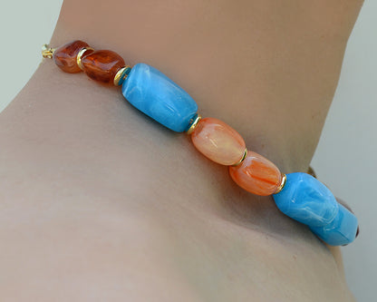 ✨Matching Pet & Owner Jewelry Sets –  Handcrafted Bold Beaded Necklaces - Candy Crush（Blue Aegean）