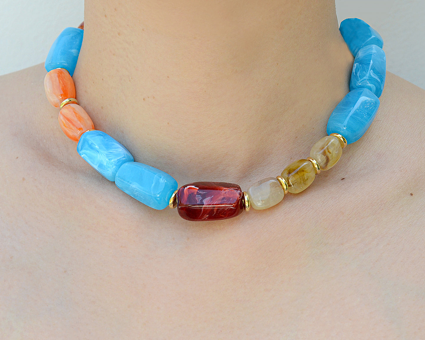 ✨Matching Pet & Owner Jewelry Sets –  Handcrafted Bold Beaded Necklaces - Candy Crush（Blue Aegean）