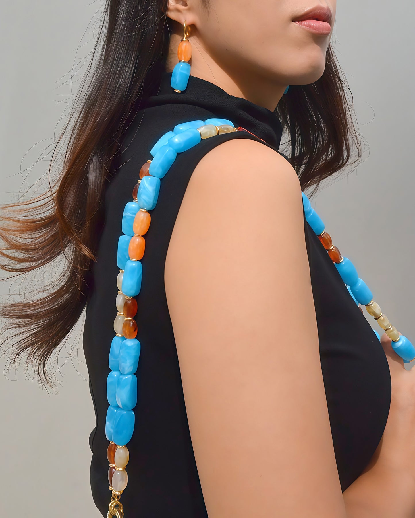 ✨Matching Pet & Owner Jewelry Sets –  Handcrafted Bold Beaded Necklaces - Candy Crush（Blue Aegean）