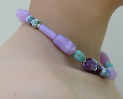 ✨Matching Pet & Owner Jewelry Sets –  Handcrafted Bold Beaded Necklaces - Candy Crush（Violet Haze）
