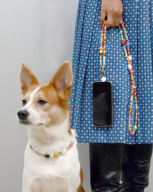 ✨Matching Pet & Owner Jewelry Sets – Handcrafted Vibrant Cord Necklaces – Cord Craze (Orange)