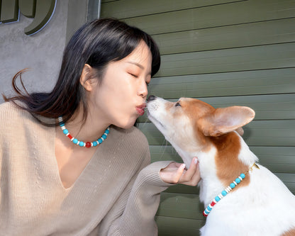 ✨Matching Pet & Owner Jewelry Sets – Handmade Colorful Beaded Necklaces - Color Splash (Lollipop)