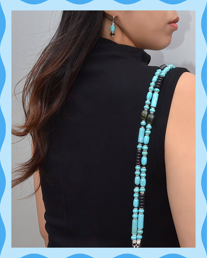 ✨반려동물 &amp; 주인을 위한 매칭 쥬얼리 세트 – 청록색 구슬로 손수 제작 – 자연이 만든 귀여운 (Nomad Sky)