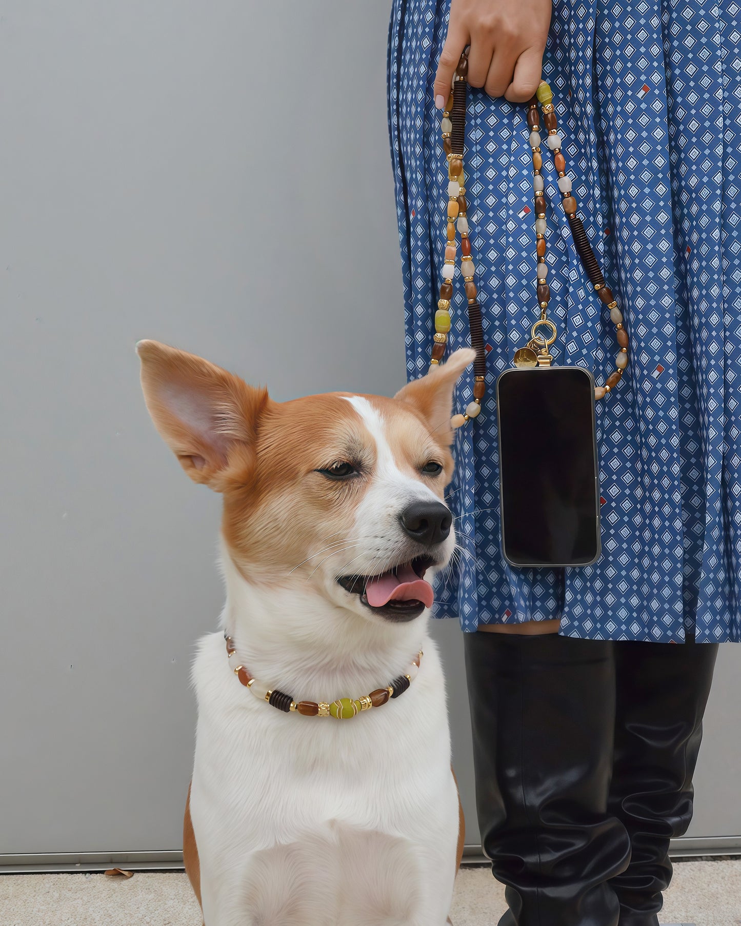 ✨Matching Pet & Owner Jewelry Sets – Handmade with Southeast Asian Beads & Organic Coconut Discs Necklace– Cute by Nature (Sepia Drop)