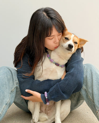 ✨Matching Pet & Owner Jewelry Sets –  Handcrafted Bold Beaded Necklaces - Candy Crush（Violet Haze）